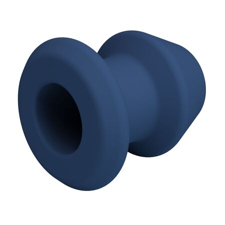 Синяя анальная пробка с открытым каналом - 8,7 см.